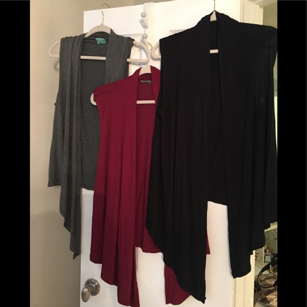 3 vests/ flowy cardigans